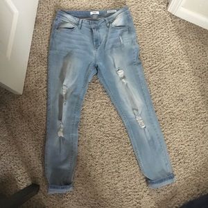 Kenzie destroyed cropped stretchy ankle jeans